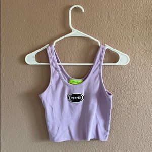 lavender pepsi ribbed cropped tank
